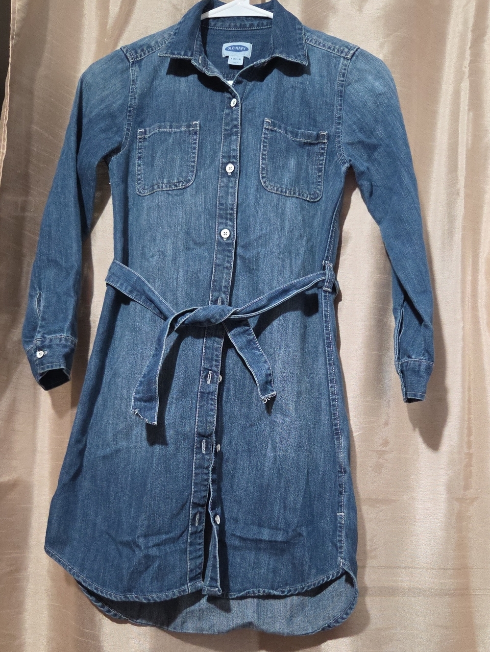 Old Navy Indigo Denim Shirt Dress with Tie Belt